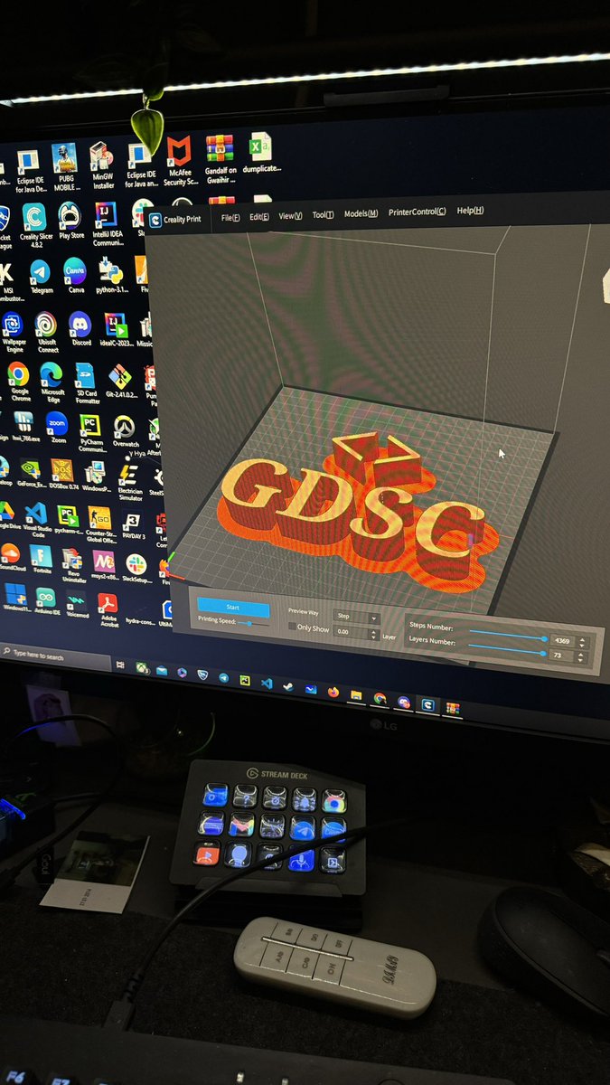 3D model prepared inside slicing software