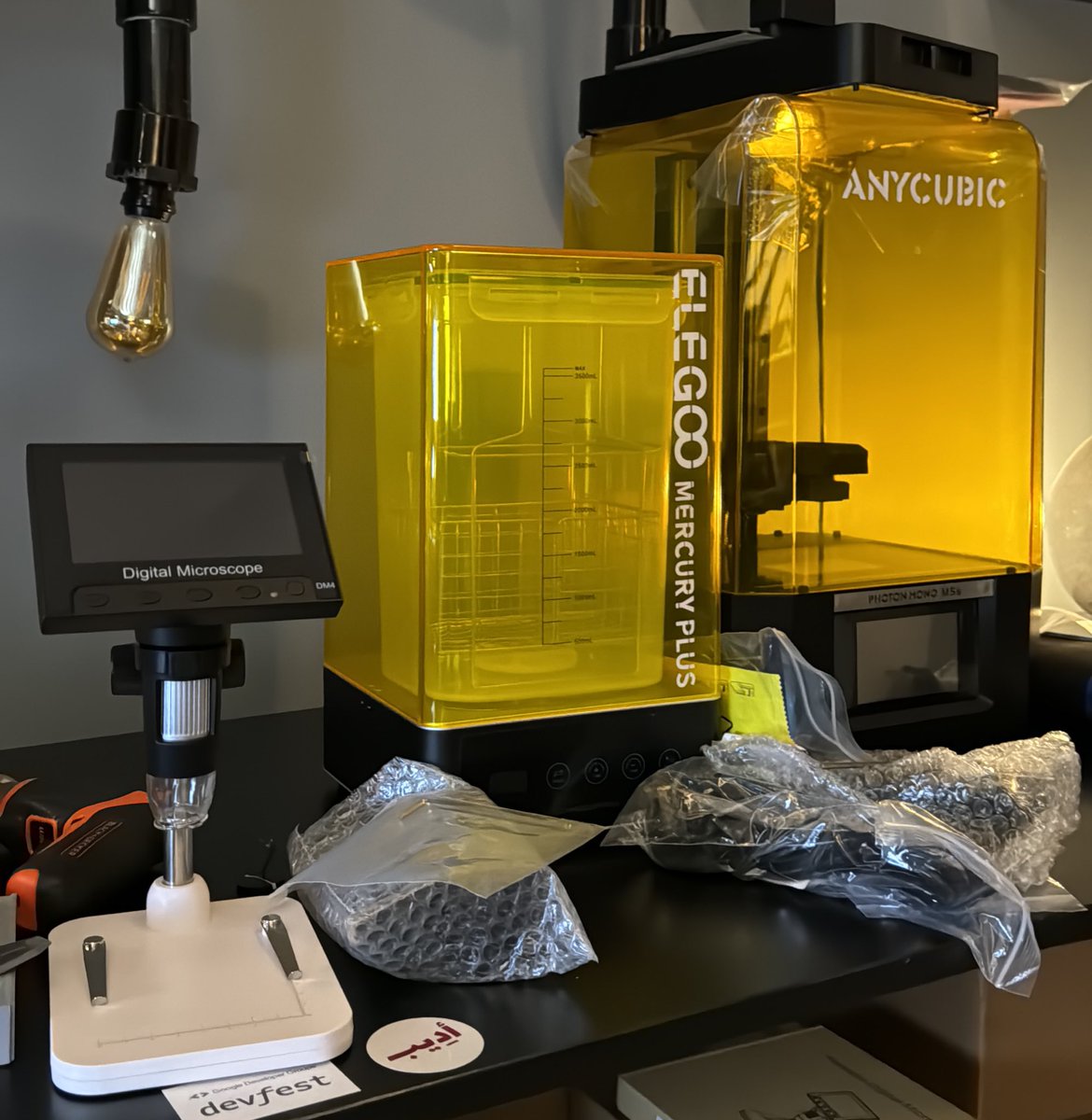 Anycubic Photon Mono M5s printer and Elegoo Mercury Plus washing station